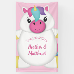 Lona Pink Baby Shower de Unicorn