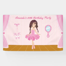 Lona Pink Ballerina con tema Fiesta de cumpleaños perso