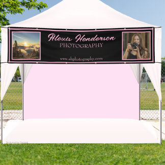 Lona Pink & Black Script Modern 2 Photo booth Tent