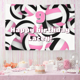 Lona pink black volleyballs girls sports birthday party