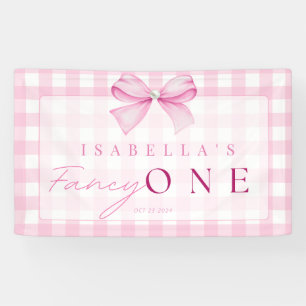 Lona Pink Bow Fancy Un Chica Coquette de cumpleaños