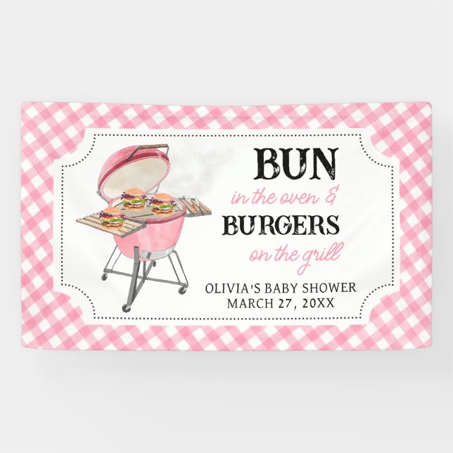Lona Pink Burger BBQ Baby Shower (Horizontal)