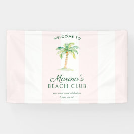 Lona Pink Cabana Stripes Palm Beach Club Welcome