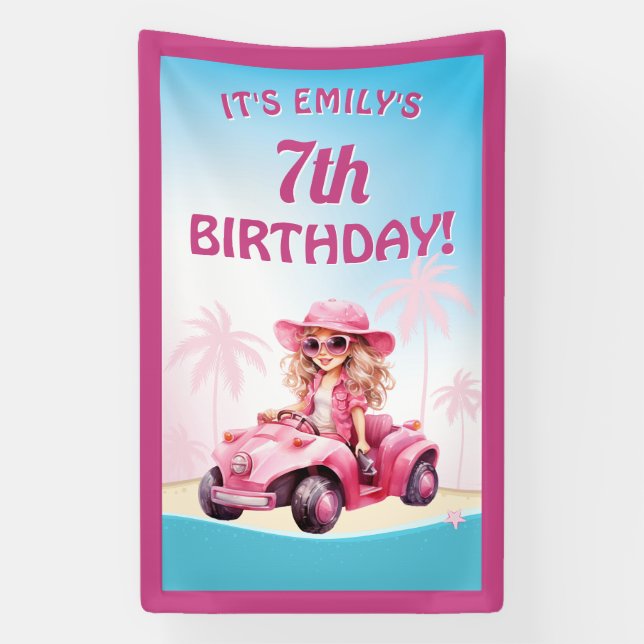 Lona Pink Convertible Beach Birthday (Vertical)