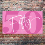 Lona Pink Fifty 500th Birthday Party<br><div class="desc">¡Esta es una pancarta rosada de 50 años de fiesta!</div>