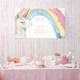 Lona Pink Magical Day Unicorn Birthday Party Welcome