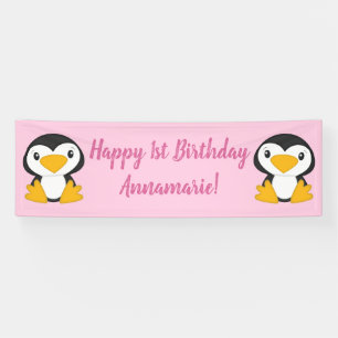 Lona Pink, partido de cumpleaños del pingüino