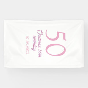 Lona PINK PASTEL 50 cumpleaños aniversario agregar nomb