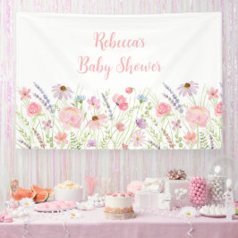 Lona Pink Pastel Wildflower Meadow Baby Shower
