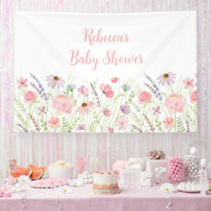 Lona Pink Pastel Wildflower Meadow Baby Shower
