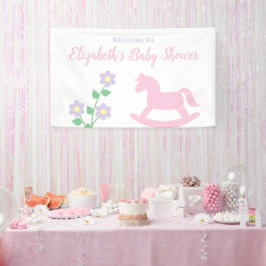 Lona Pink Rocking Horse Girl Baby Shower