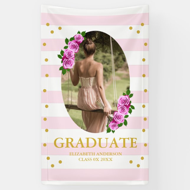 Lona Pink Roses Striped Graduation (Vertical)
