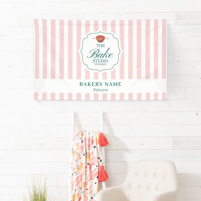 Lona Pink Stripes Logo Wall Pop Up Shop Vendor Event (In situ)