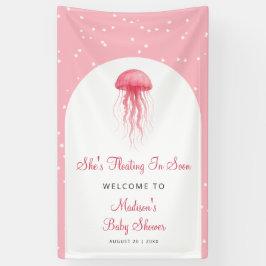 Lona Pink Watercolor Jellyfish Girl Baby Shower Welcome