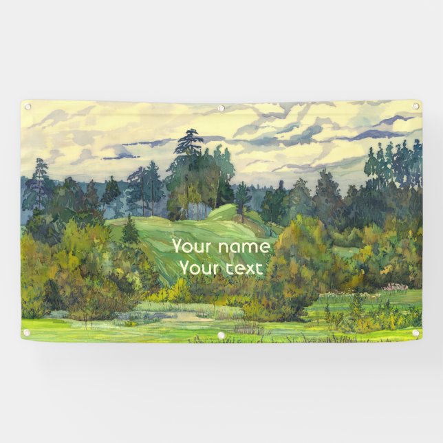 Lona Pinos pintando acuarela en seda (Horizontal)