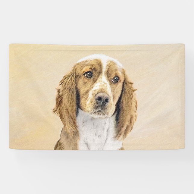 Lona Pintado español de Springer galesa - Arte de perro (Horizontal)