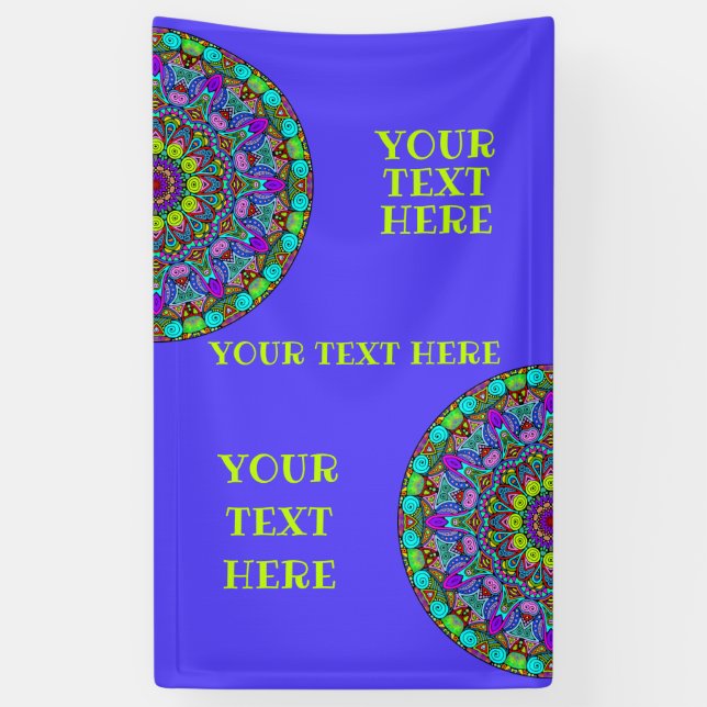 Lona Pintado manual Mandala Clock Face 4 (Vertical)