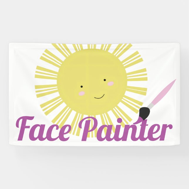 Lona Pintor de caras con rostro de sol caprichoso (Horizontal)