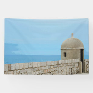 Lona Pintura acuarela del muro de la ciudad de Dubrovni