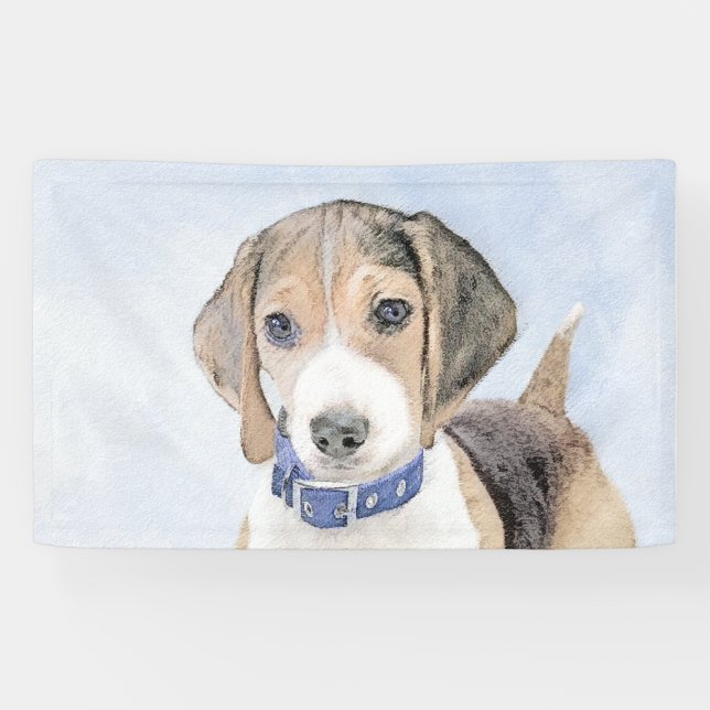 Lona Pintura Beagle - Arte Perro Original Cuto (Horizontal)