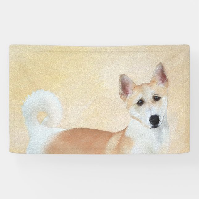 Lona Pintura canaense de perro - Arte original de perro (Horizontal)