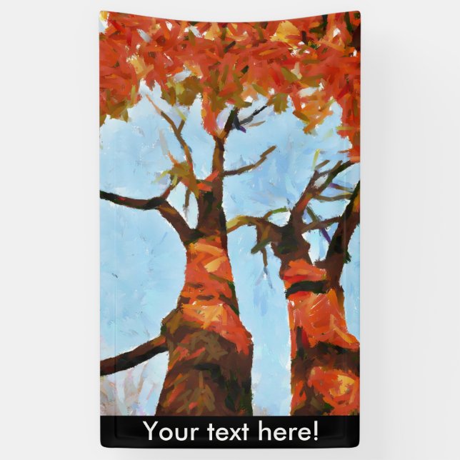 Lona Pintura de árboles de otoño (Vertical)