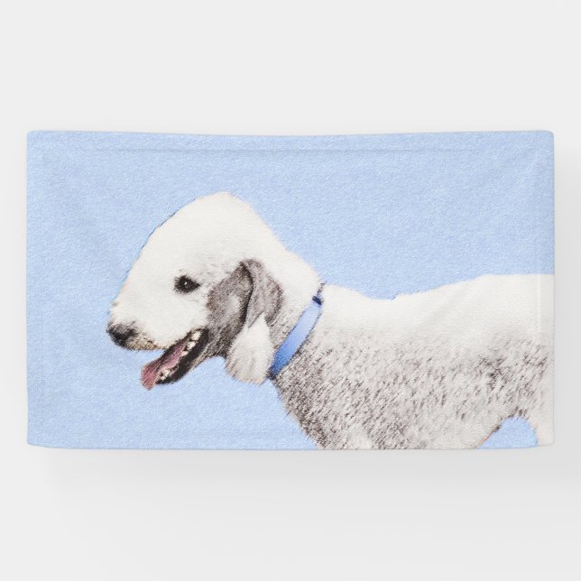 Lona Pintura de Bedlington Terrier - Original Perro Art (Horizontal)