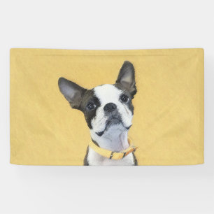 Lona Pintura de Boston Terrier - Arte de Perro Original
