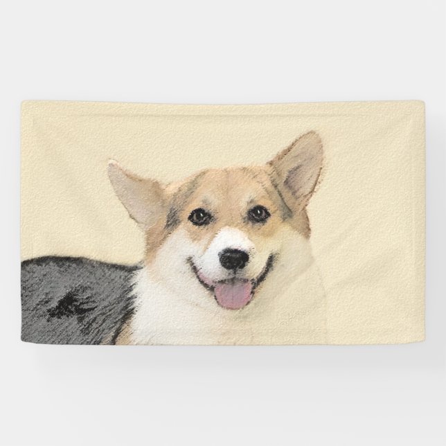 Lona Pintura de Corgi galés de Pembroke - Arte Perro Or (Horizontal)