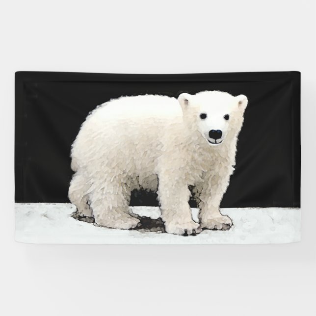 Lona Pintura de Cubo de Oso Polar - Arte de Vida Silves (Horizontal)