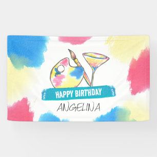 Lona Pintura de cumpleaños y Fiesta de vino