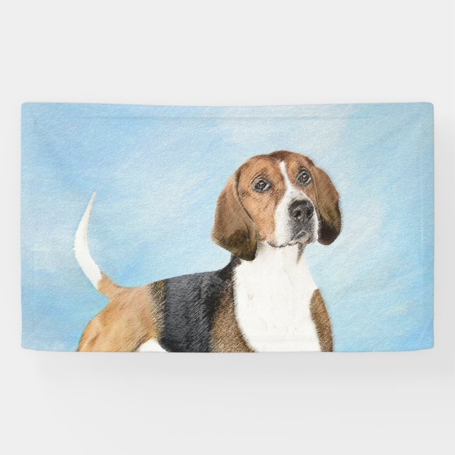 Lona Pintura de Foxhound inglesa - Arte Perro Original  (Horizontal)