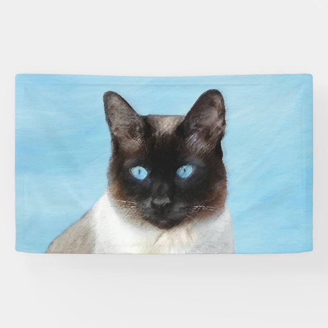 Lona Pintura de gatos siamesa - Arte de gatos original  (Horizontal)