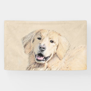 Lona Pintura de Golden Retriever - Cute original Dog Ar