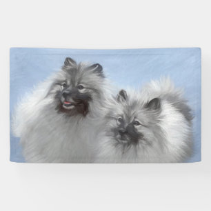 Lona Pintura de pareja de Keeshond Original Arte Animal