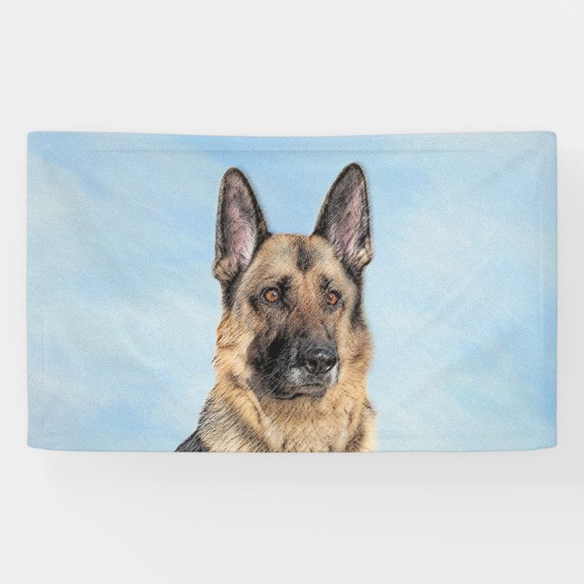 Lona Pintura de pastor alemán - Arte de perro original  (Horizontal)