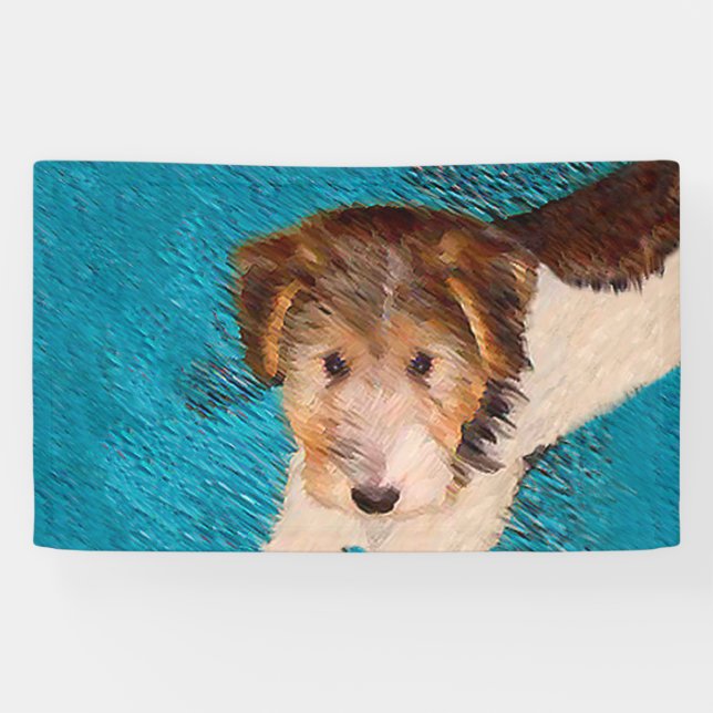 Lona Pintura de pipa de Fox Terrier - Arte Perro Origin (Horizontal)