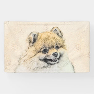 Lona Pintura de Pomerania (Naranja) - Arte de Perro Ori