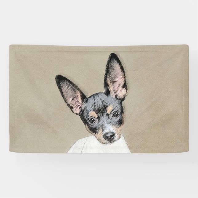 Lona Pintura de Rat Terrier - Arte Perro Original. (Horizontal)