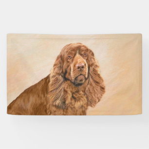 Lona Pintura de Sussex Spaniel - Arte Perro Original Cu