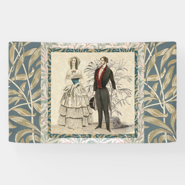 Lona Pintura del matrimonio Boda victoriano de 1844 (Horizontal)