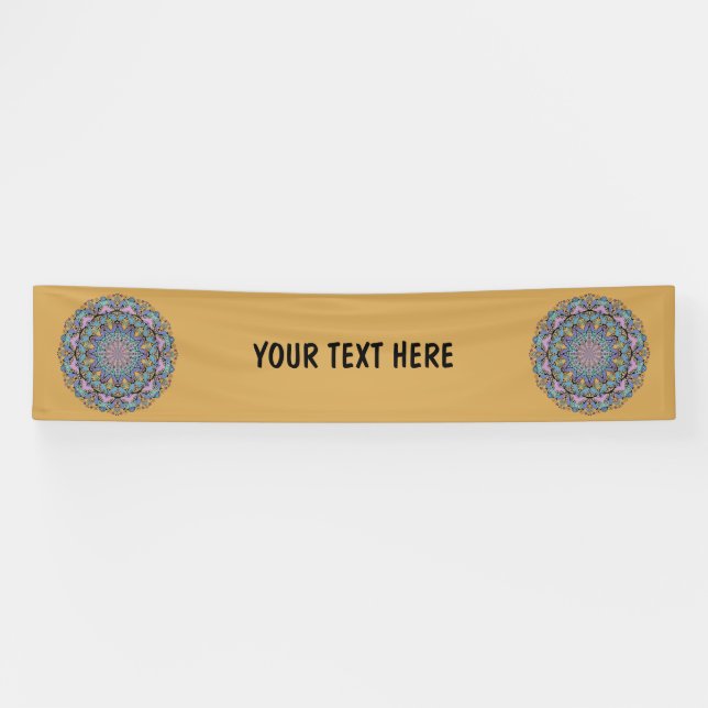 Lona Pintura manual de Mandala Clock Face 3 (Horizontal)