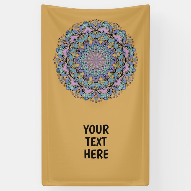 Lona Pintura manual de Mandala Clock Face 3 (Vertical)