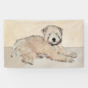 Lona Pintura Original de Terrier Wheaten de Pelaje Suav