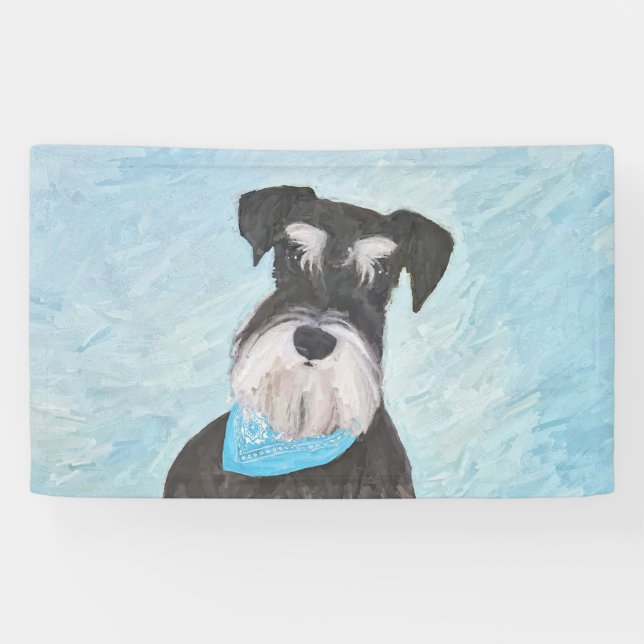 Lona Pintura Schnauzer (en miniatura) - Perro original  (Horizontal)