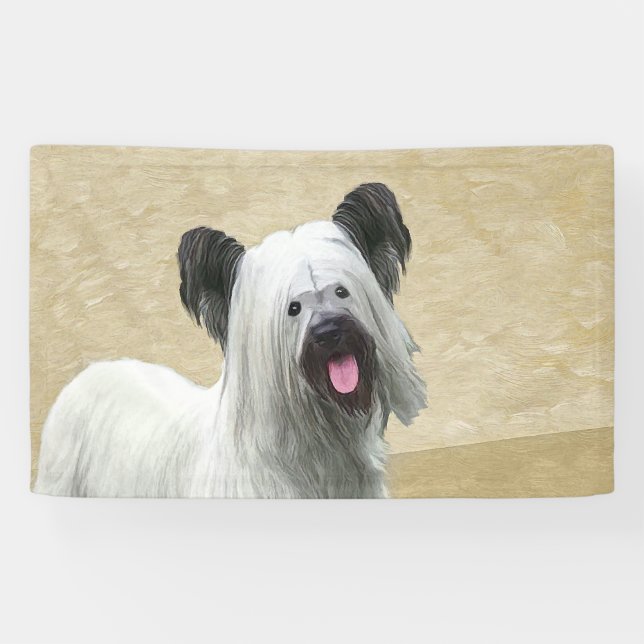 Lona Pintura Skye Terrier - Arte Perro Original. (Horizontal)