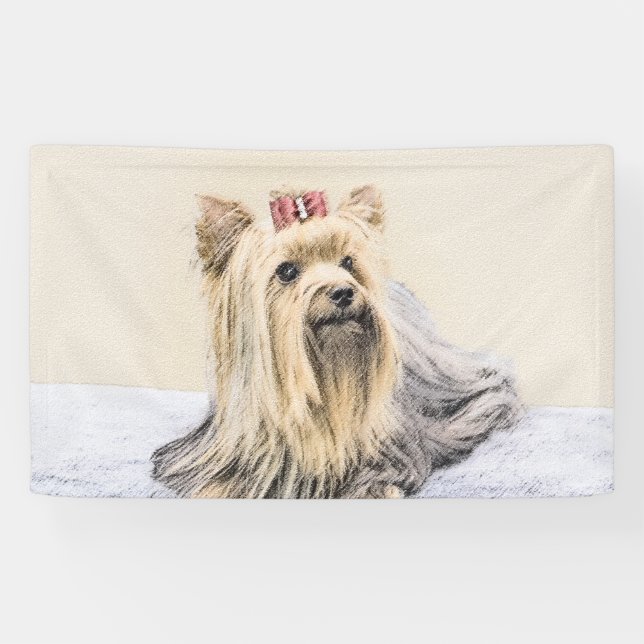 Lona Pintura Terrier de Yorkshire - Arte Perro Original (Horizontal)
