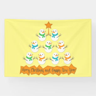 Lona pirámide de árbol de Navidad hecha de muñecos de n