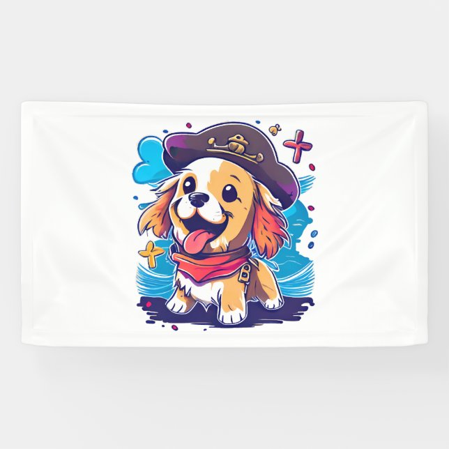 Lona Pirata de perro de Golden Retriever (Horizontal)