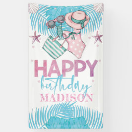 Lona Piscina de verano de color turquesa rosado